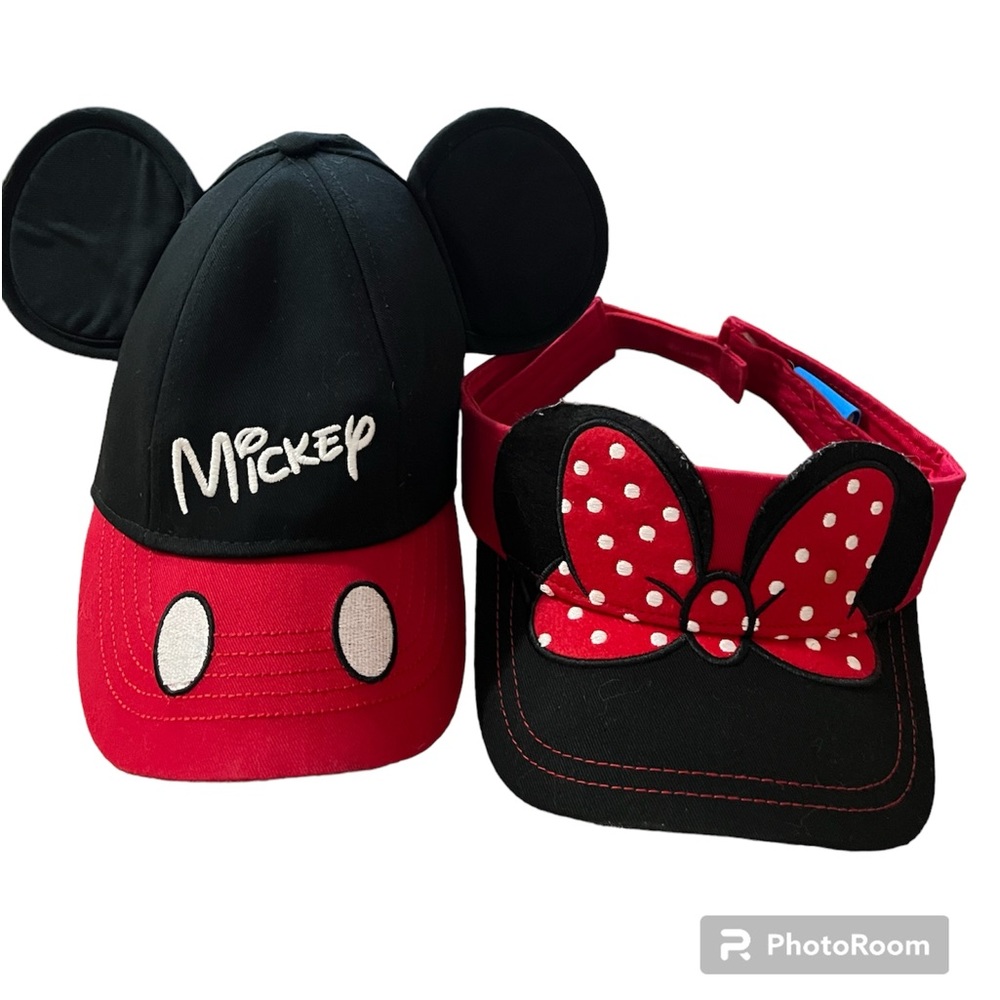 Disney Kids Mickey Mouse Ears Hat & Minnie Mouse Ears Visor